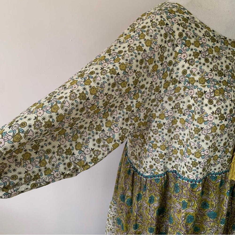 Natural Life cotton floral multicolor printed maxi oversized Boho dress size S - Picture 9 of 13